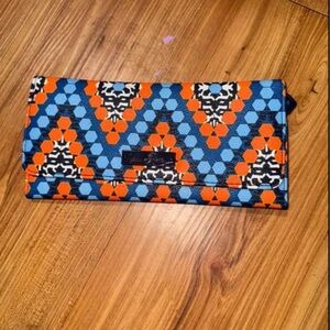 Vera Bradley Orange and Blue Geometric Wallet